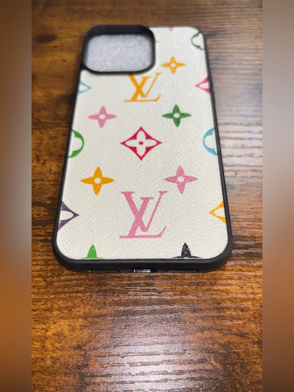 🔥15 Pro Max luxury black and White Multicolor Monogram iPhone Case🔥
